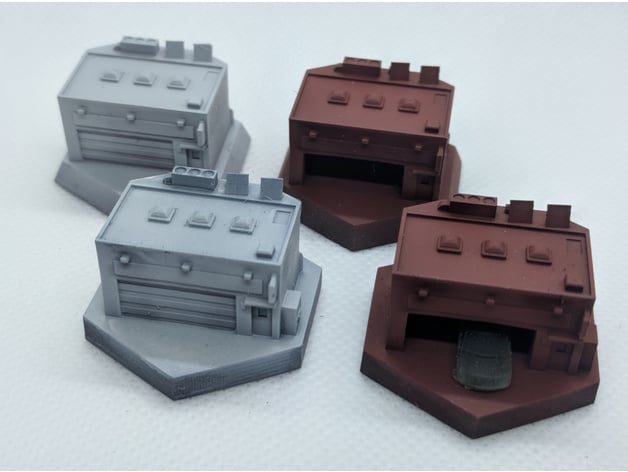 Battletech Gebäude 6 1 Niveau Werkstatt traurig 3D print model - Mito3D
