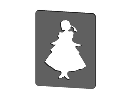 victorian maid silhouette cookie frame imura industries 3d print model - Mito3D