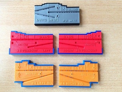 n scale model train turnout tie cutter & gap tool 4 6 2 wye handlaidtracks-3dprintedtrains 3d print model - Mito3D