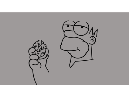 Homer Simpson yemek yiyor tatlı çörek altına hücumda 3d print model - Mito3D