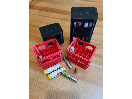 unterstützt stapelbar Bier Kiste Batterie Inhaber Deckel tontoreisender 3d print model - Mito3D