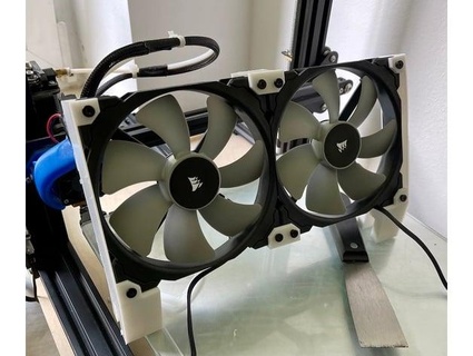 aquarium cooling - 140mm fan holder mrmarbury 3d print model - Mito3D