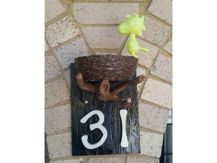 woodstock house number sign mmu jangy 3d print model - Mito3D