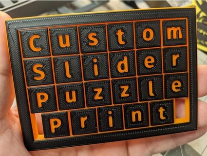 customizable slider puzzle generator print-in-place kriswillcode 3d print model - Mito3D