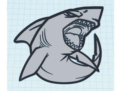 wall art shark rkxone  3d print model - Mito3D
