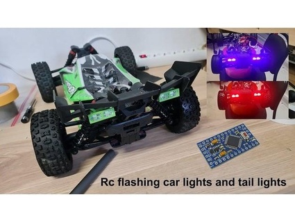 rc piscando carro luzes rabo luz arduino programação faça transmissor linha preta 3d print model - Mito3D