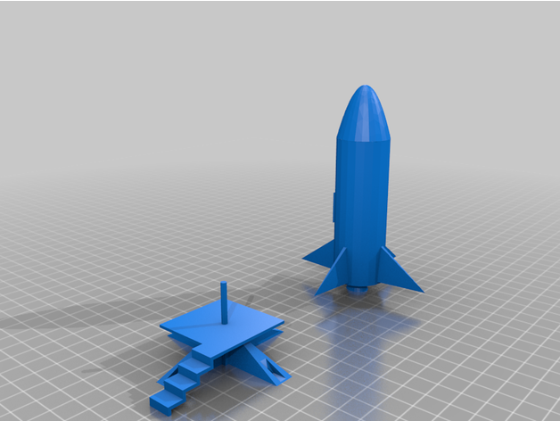 fusée lancement tampon 20 créature brouillard 3D print model - Mito3D