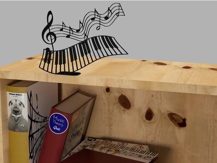 Klavier Tastatur Musical Anmerkungen Silhouette 3d print model - Mito3D