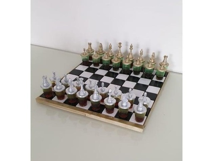xadrez tiro bebendo jogos flamejante 3d print model - Mito3D