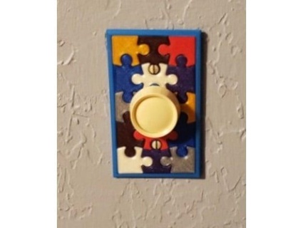 puzzle light switch plate megalink 3d print model - Mito3D