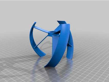 vertical axis wind turbine -remix banjopad 3d print model - Mito3D