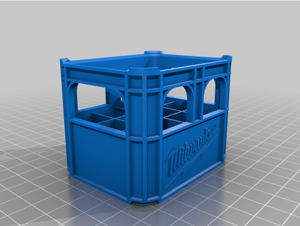 battery beer crate stackable remix + logo clip-on lid bixx 3d print model - Mito3D