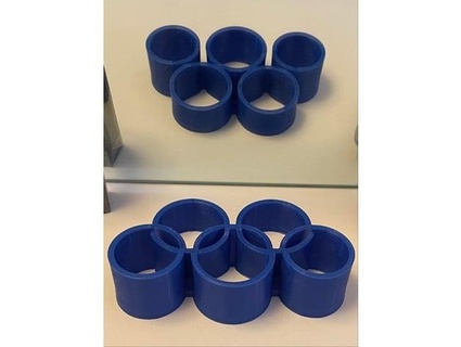 olympic rings - 5 cylinders csnironclad 3d print model - Mito3D