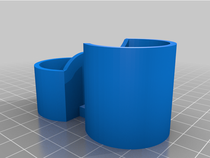 2 open cylinders intersecting csnironclad 3d print model - Mito3D
