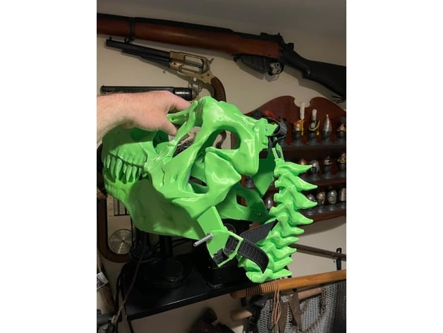 rex squelette masque montage trousse elviolette 3D print model - Mito3D