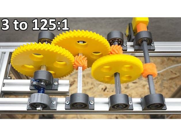 Drehmoment modular gearbox 3125 1 Ausrüstung Verhältnisse Rücksetzer 3D print model - Mito3D