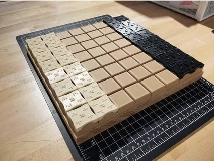 braille xadrez conjunto navio amarelo 3d print model - Mito3D