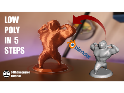 low poly muscle yoda - meshmixer tutorial d4thdimension 3d print model - Mito3D