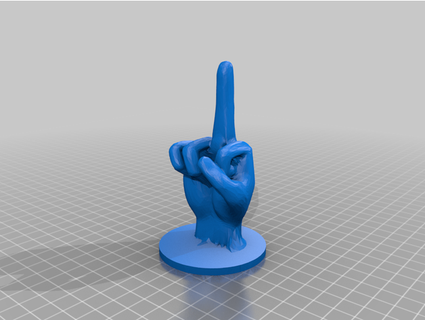 simplified supportless middle finger dahakamvl 3d print model - Mito3D