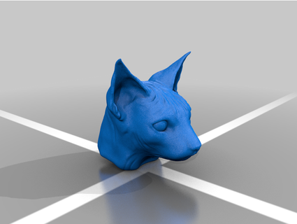 sphynx cat head lutezia 3d print model - Mito3D