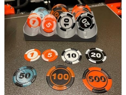 Tekel pokerchip like para ayakta durmak garanti durumu 3d print model - Mito3D