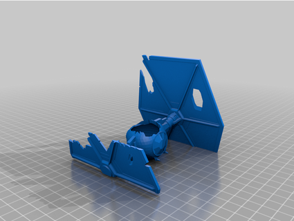 crashed tie fighter hollow jayykke 3d print model - Mito3D