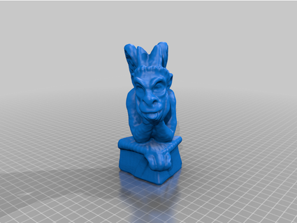 mignonne ailé gargouille grotesque chat pleine lune 3d print model - Mito3D