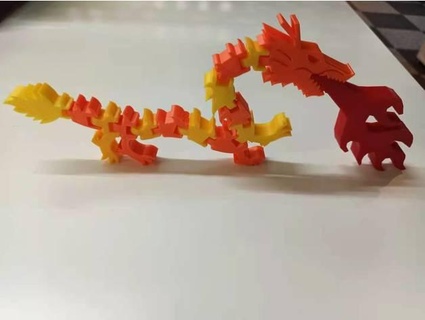 flexi chinois dragon multi color impression oliverking 3d print model - Mito3D