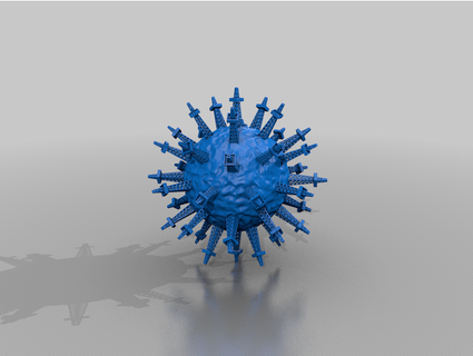 corona-virus north-dakota variant syzguru11 3d print model - Mito3D