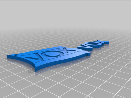 llavero de vox con bandera david mb 3d print model - Mito3D