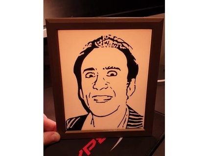nic cage 25d picture frame mexodis 3d print model - Mito3D