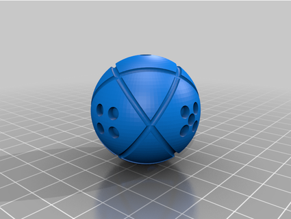spherical d6 wedznes 3d print model - Mito3D