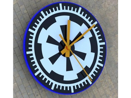estrella guerras pared reloj imperial logo multa ingeniero 3d print model - Mito3D