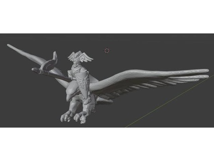Warmaster alto elfo eroe gigante aquila darkgref 3d print model - Mito3D