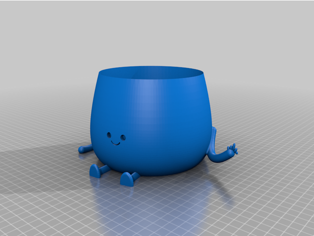feliz sentado Panela garoto rude dwiaba 3D print model - Mito3D