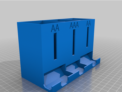 batería dispensador triple aa aaa fnordio 3d print model - Mito3D