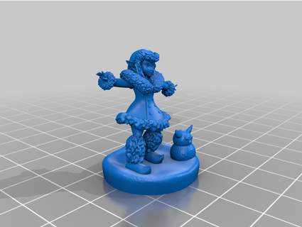 goblin girl playing snow thebata 3d print model - Mito3D