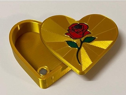 Rose cœur boîte boueux 3d print model - Mito3D