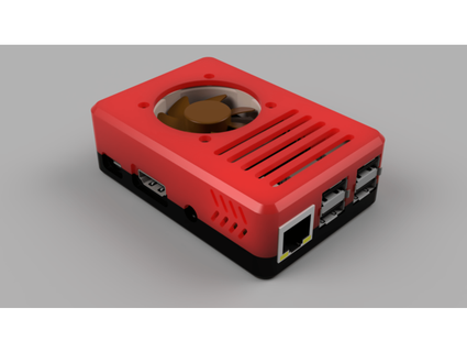 Himbeere pi 3b + Fall Mantel Ventilator gbenloch 3d print model - Mito3D