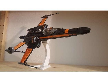 lego model stand x-wing 75102 quantumwhistle 3d print model - Mito3D