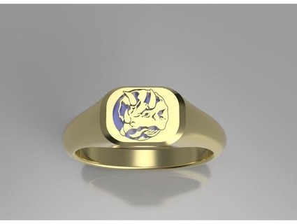 blue power ranger signet ring pegasus3d 3d print model - Mito3D
