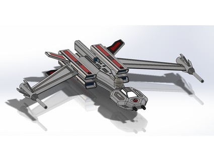 s wing lutador Guerra Estrelas jssharpknife 3d print model - Mito3D