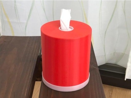small round tissue box tada3 3d print model - Mito3D