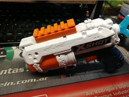 picatinny rail xshot fureur 4 revolver nerf xiongotico 3d print model - Mito3D