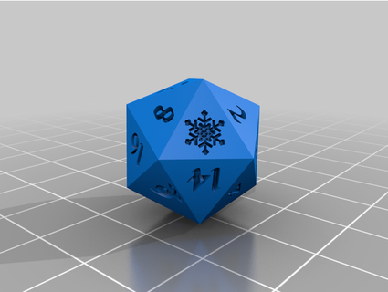 d20 flocon neige catalyste 3d print model - Mito3D