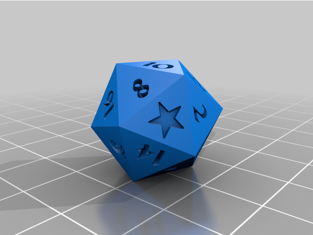 d20 étoile catalyste 3D print model - Mito3D