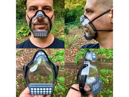 trasparente riutilizzabile viso maschera 3d print model - Mito3D
