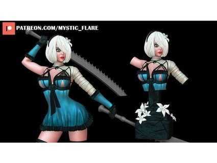 2b Kaines Outfit mystische Flare 3d print model - Mito3D