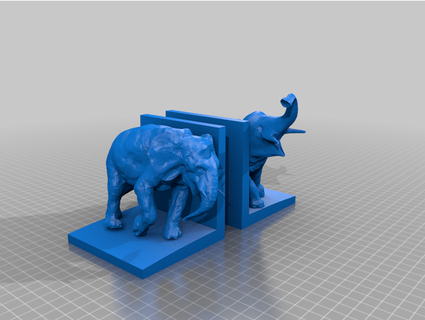 Elefant Buchstützen 3dprintoutz4u 3d print model - Mito3D