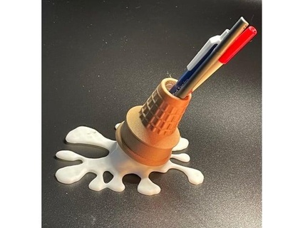 ice cream cone splat pen holder milvet 3d print model - Mito3D